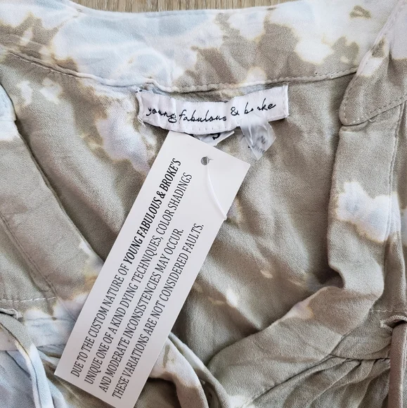 YOUNG FABULOUS & BROKE Printed Tie Die Front Top - Picture 5 of 7